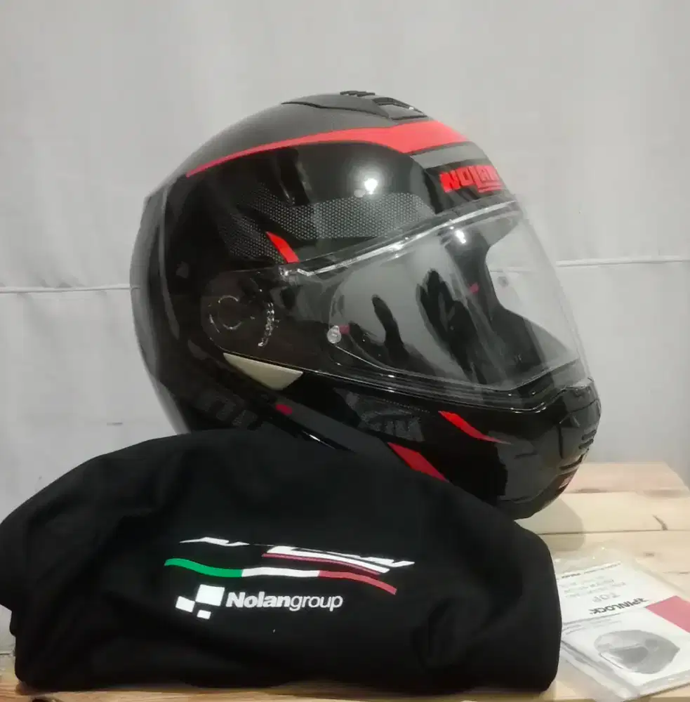 Nolan N100-5 LUMIERE N-COM FLAT Black Red