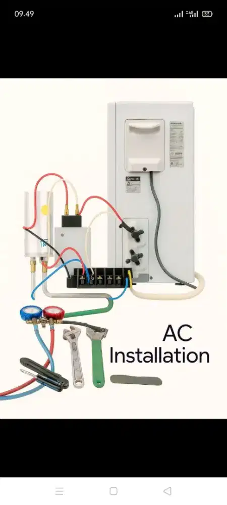 Jasa servis AC kulkas mesin cuci kompa air dll