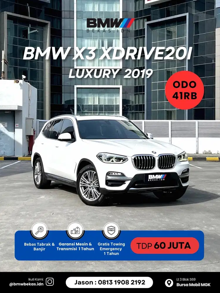 BMW X3 xDrive20i Luxury 2019 Tangan 1