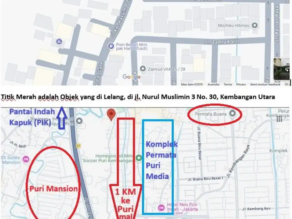 TERMURAH Lelang Rumah di CBD Jakarta Barat dekat Puri Indah/Permata Buana. SANGAT MURAH hanya 7.2 jt an/m2