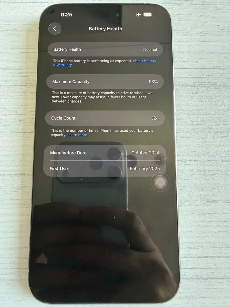 iPhone 15 Pro Max 256 GB BH 93%
