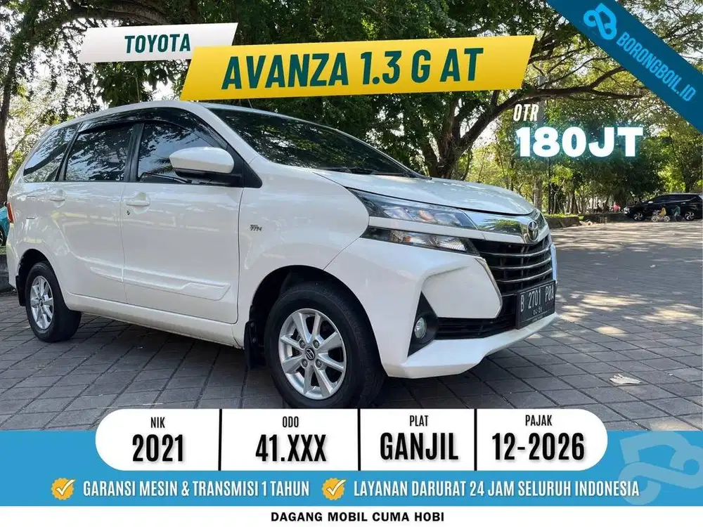 TOYOTA AVANZA G 1.3 AT 2021 PUTIH ISTIMEWA LIKE NEW PJK PANJANG