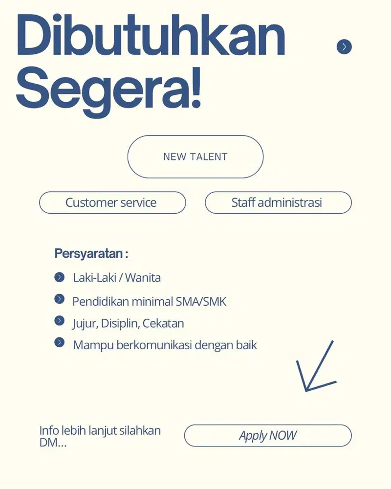 WE ARE HIRING, DIBUTUKAN SECEPATNYA