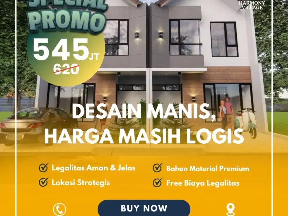 Rumah 2 Lantai Harga Diskon dekat Cipageran Cimahi Tanpa DP Cicilan FLAT