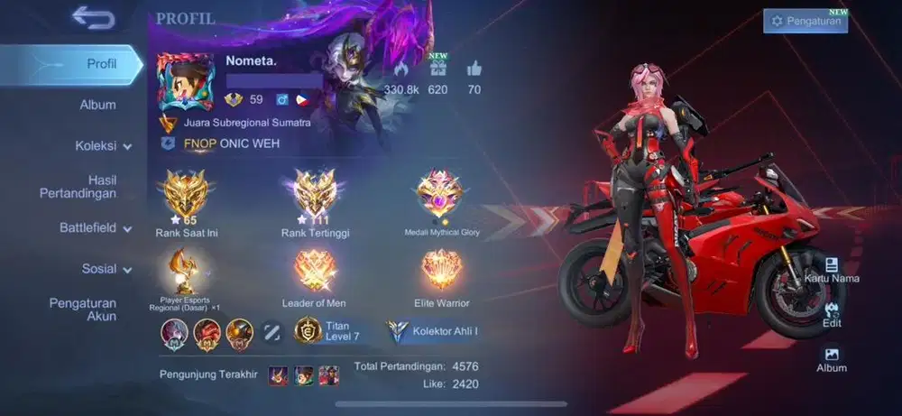 Akun Mobile Legend Ducati Benedetta