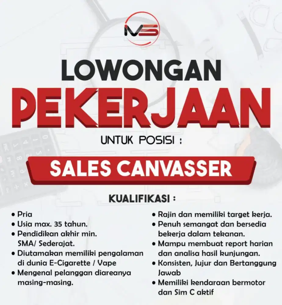 Butuh cepat sales canvasser & SPG