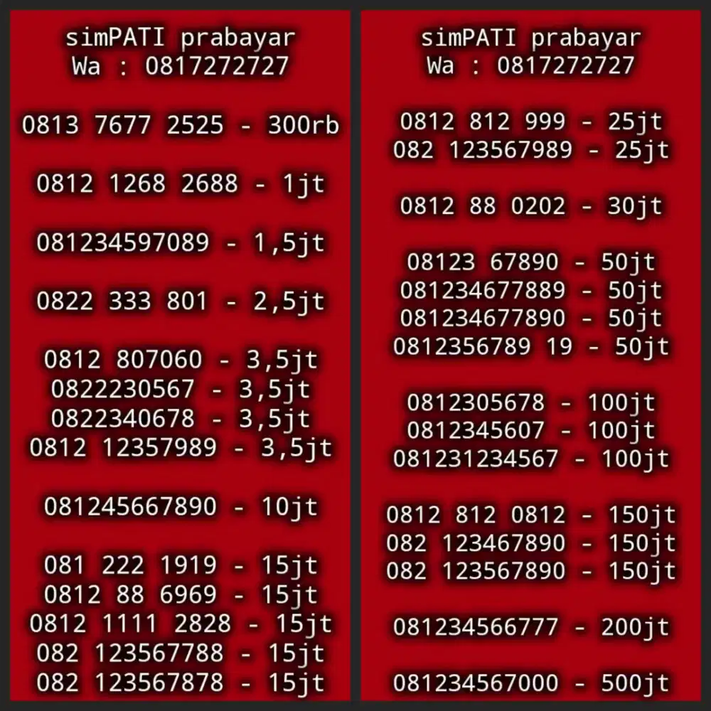 NOMOR CANTIK SIMPATI