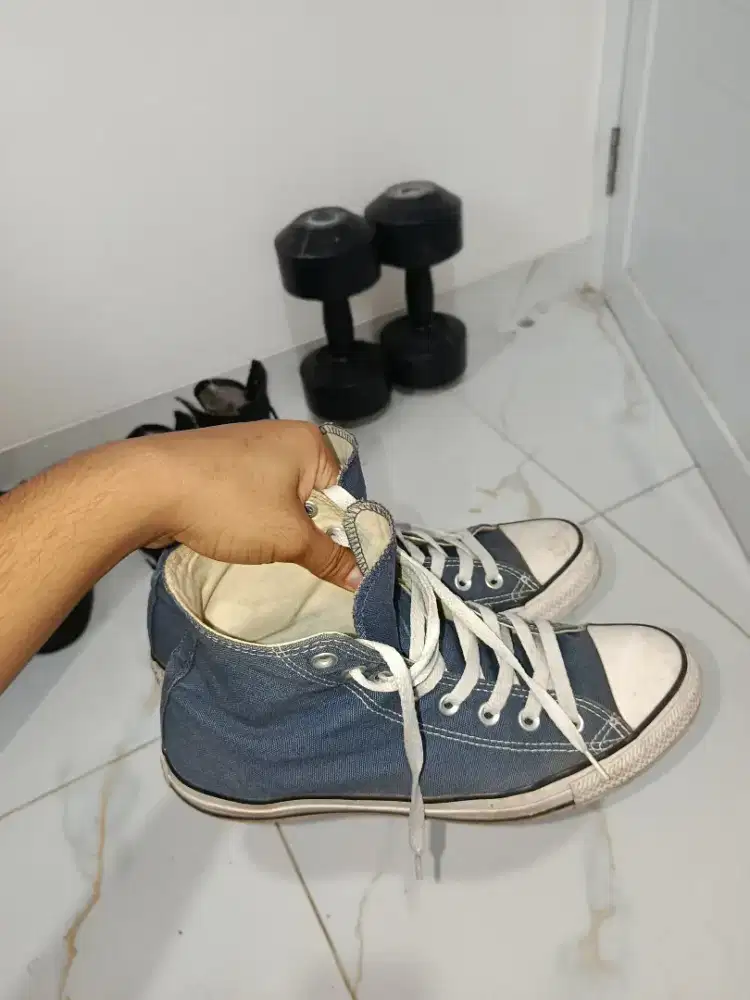 Converse All Star HIGH Biru Original Bekas Size 42 Mulus!