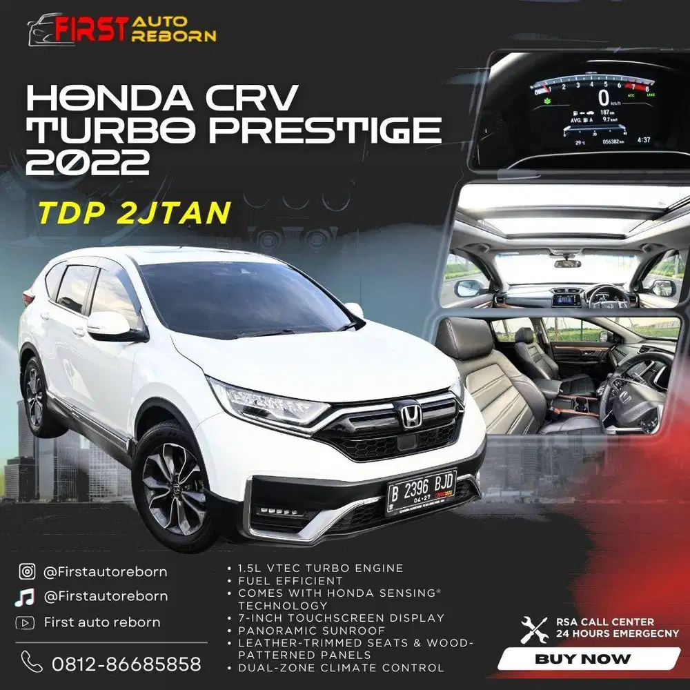 (TDP2jt) CRV Turbo Prestige 2022 Sensing White