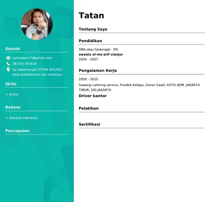 Mencari pekerjaan sebagai driver/supir