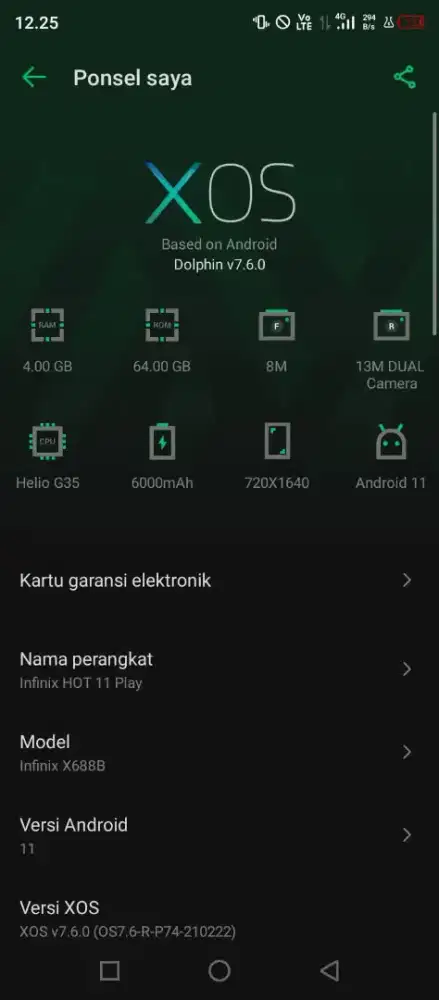 infinix hot 11 play ram 4/64 gb