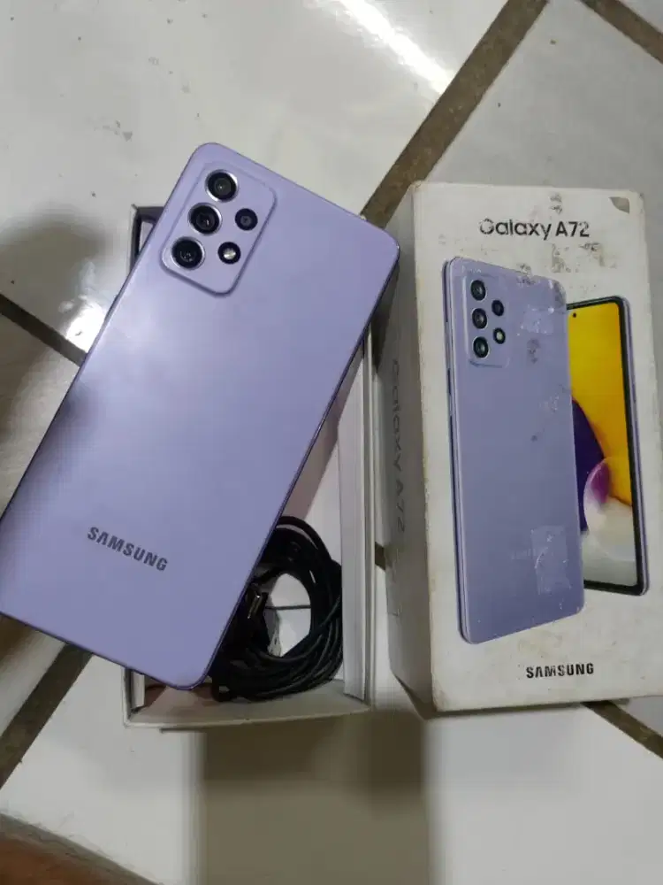 Samsung galaxy a72 ram 8/128 fulset nominus sidik jari dilayar on