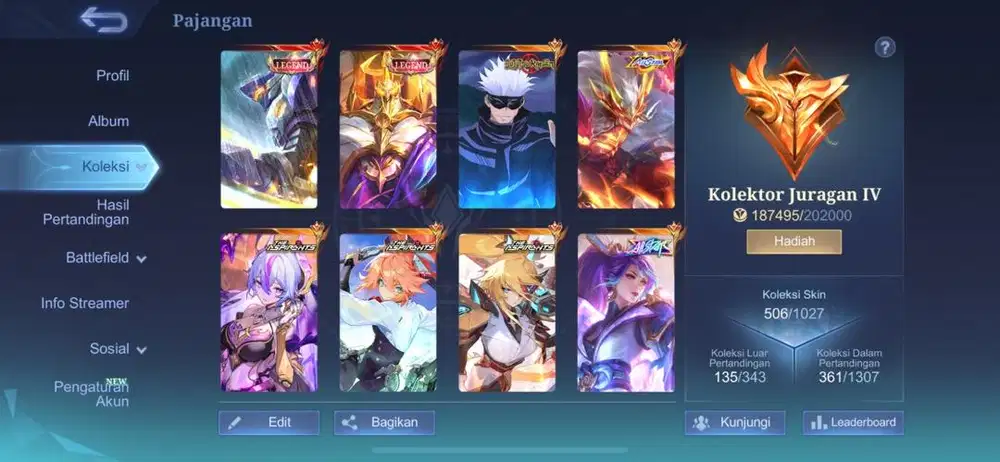 Akun Mobile Legends Kolektor