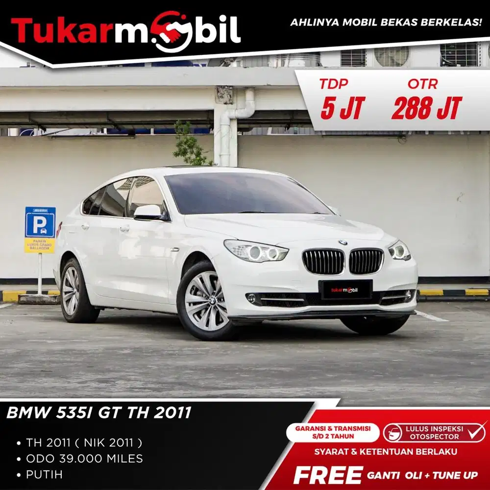 [BERGARANSI] BMW 535i GT MATIC TAHUN 2011 LOW KM PAJAK PANJANG