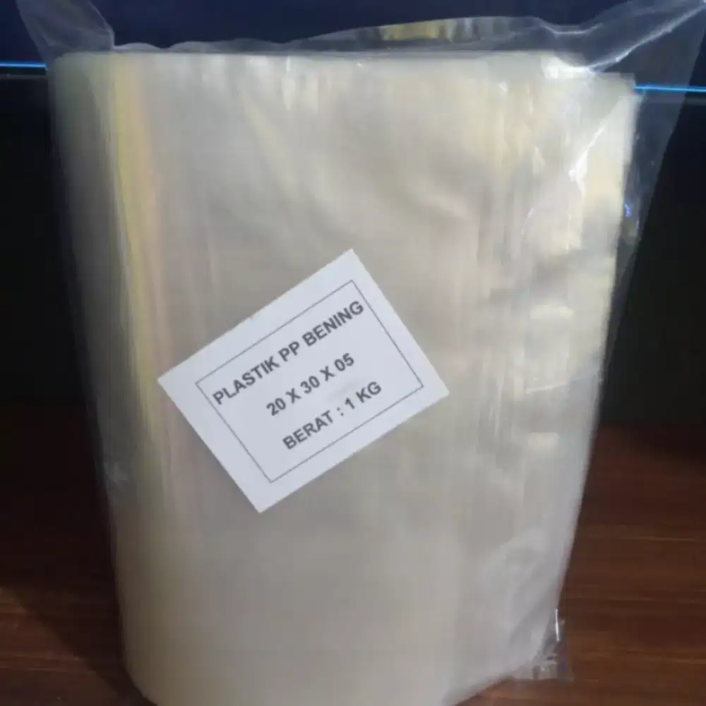 Plastik pp bening kw1 ukuran 20x30x05