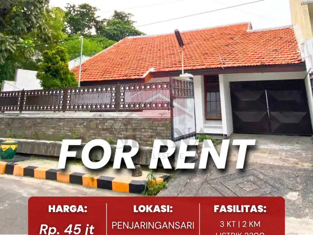 DISEWAKAN sEWA RUMAH BARU SIAP HUNI LUAS 300 RUNGKUT SURABAYA