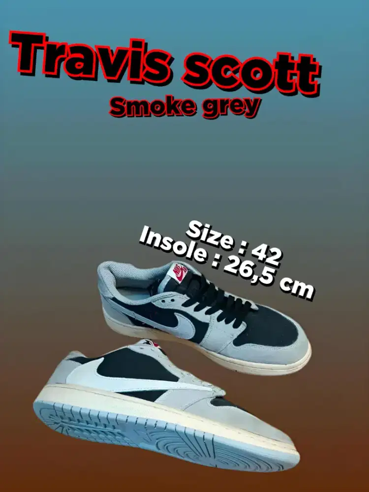 Sepatu sneakers casual second nik3 travis size 42 insole 26,5cm