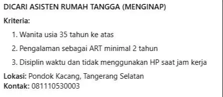 DI CARI ART MENGINAP DAN TIDAK MENGINAP