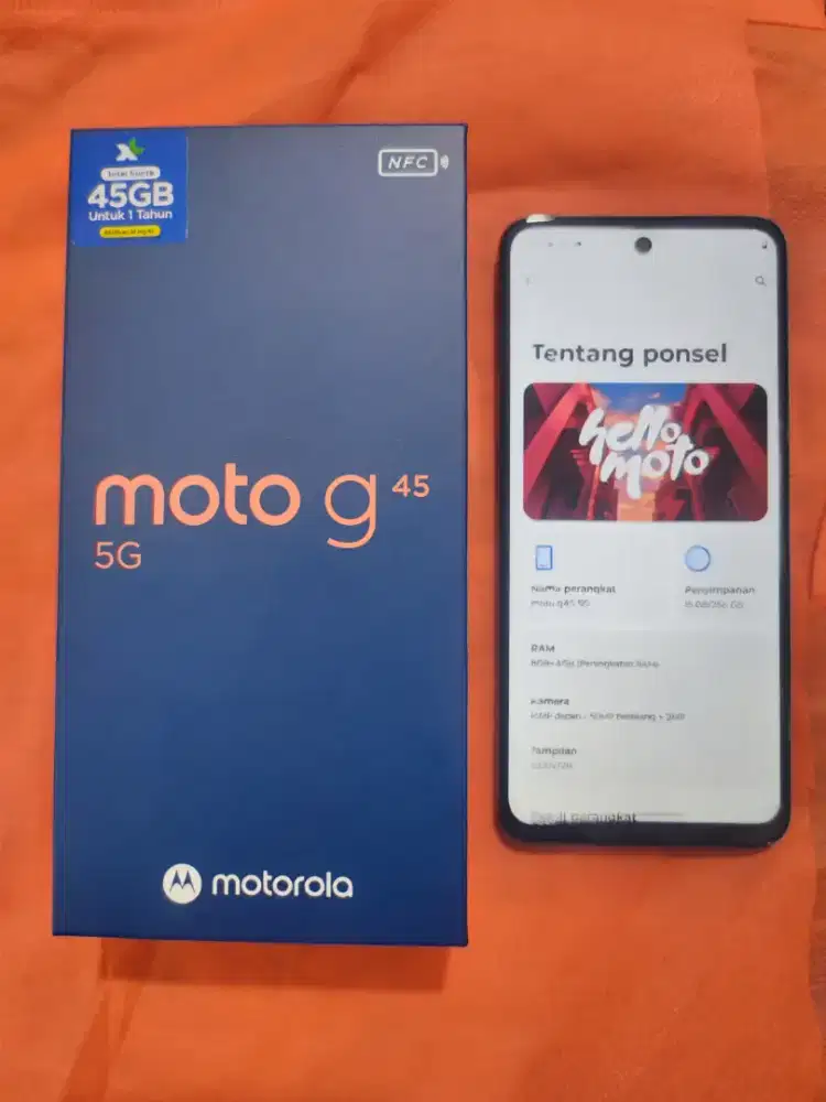 Motorola G45 5G ram 8+8/256gb lengkap