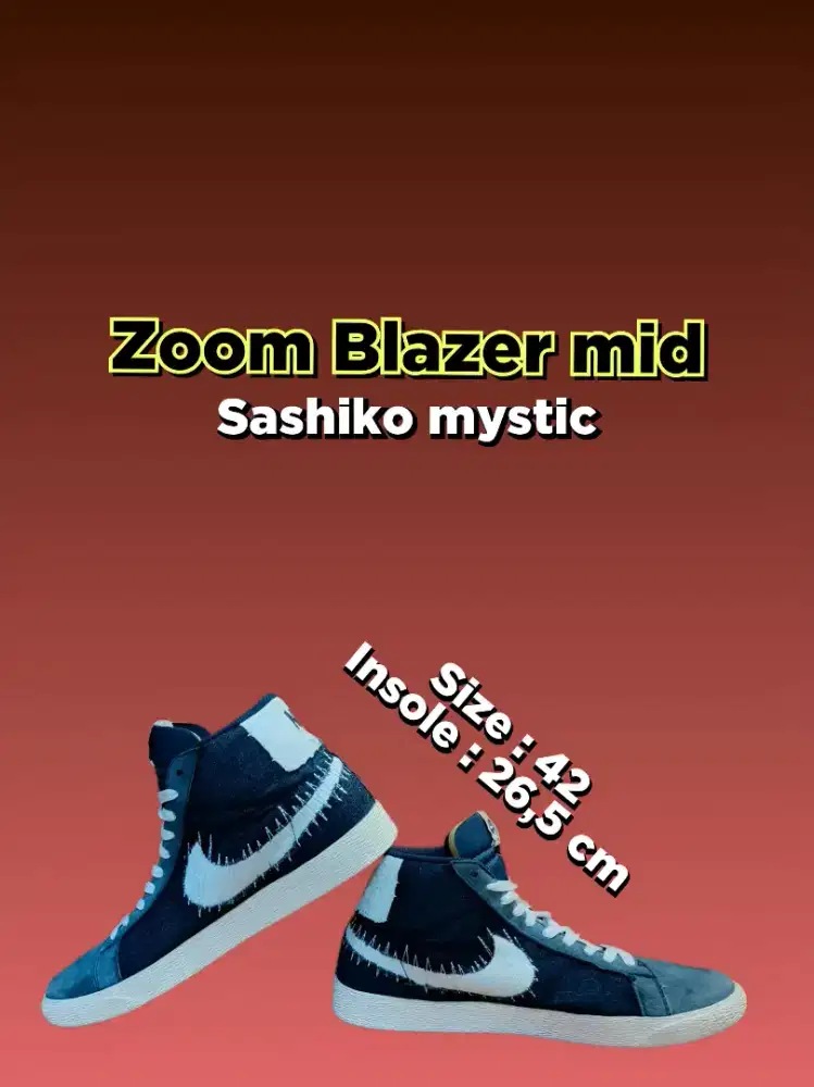 Sepatu sneakers casual second preloved zoom blaser mid size 42 26cm