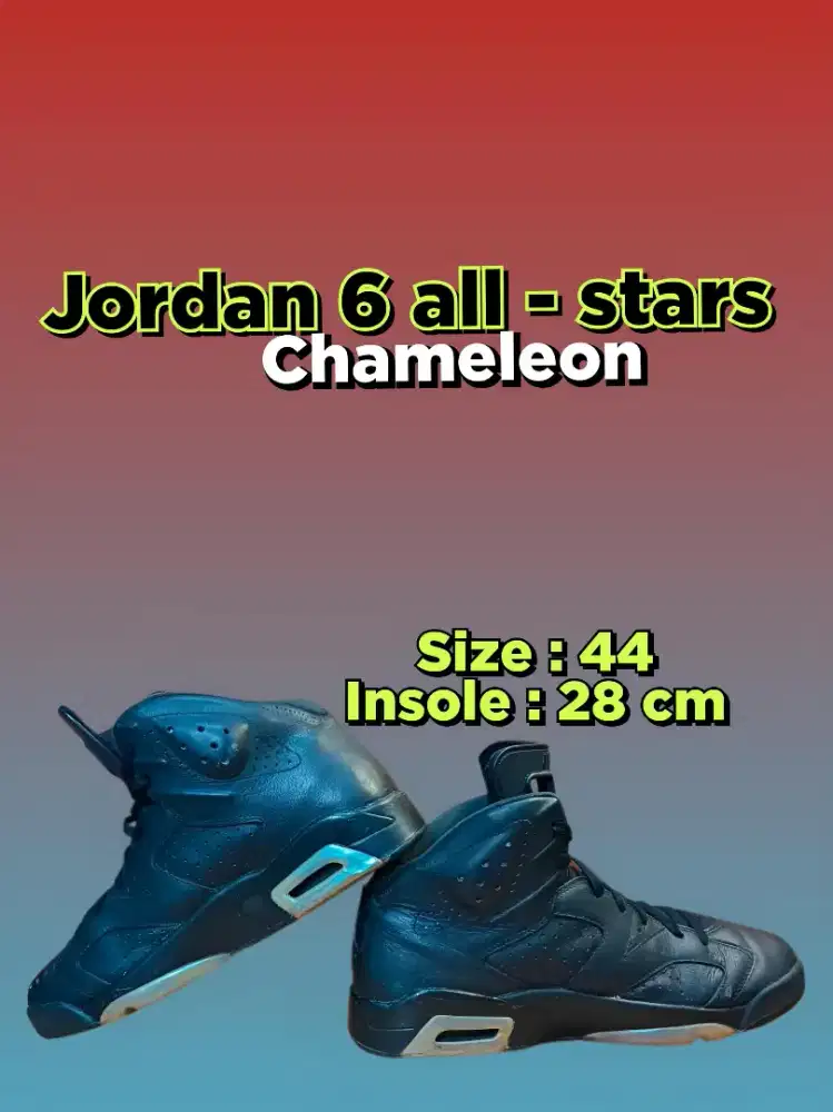 Sepatu sneakers casual second preloved jordan 6 all Star size 44 28cm