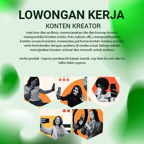 LOWONGAN KERJA KONTEN KREATOR