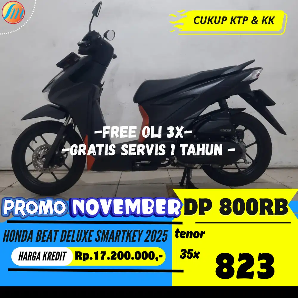 DP 800RIBU HONDA BEAT DELUXE SMARTKEY 2025 SEKEN BERGARANSI FREE OLI