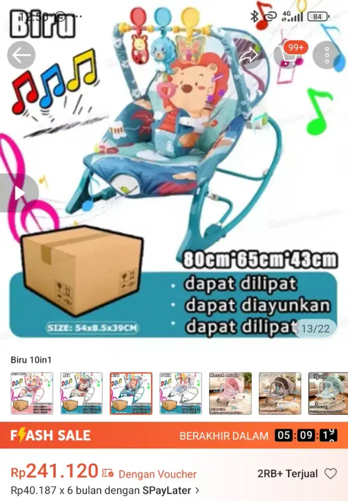 Bouncer Bayi warna biru merah