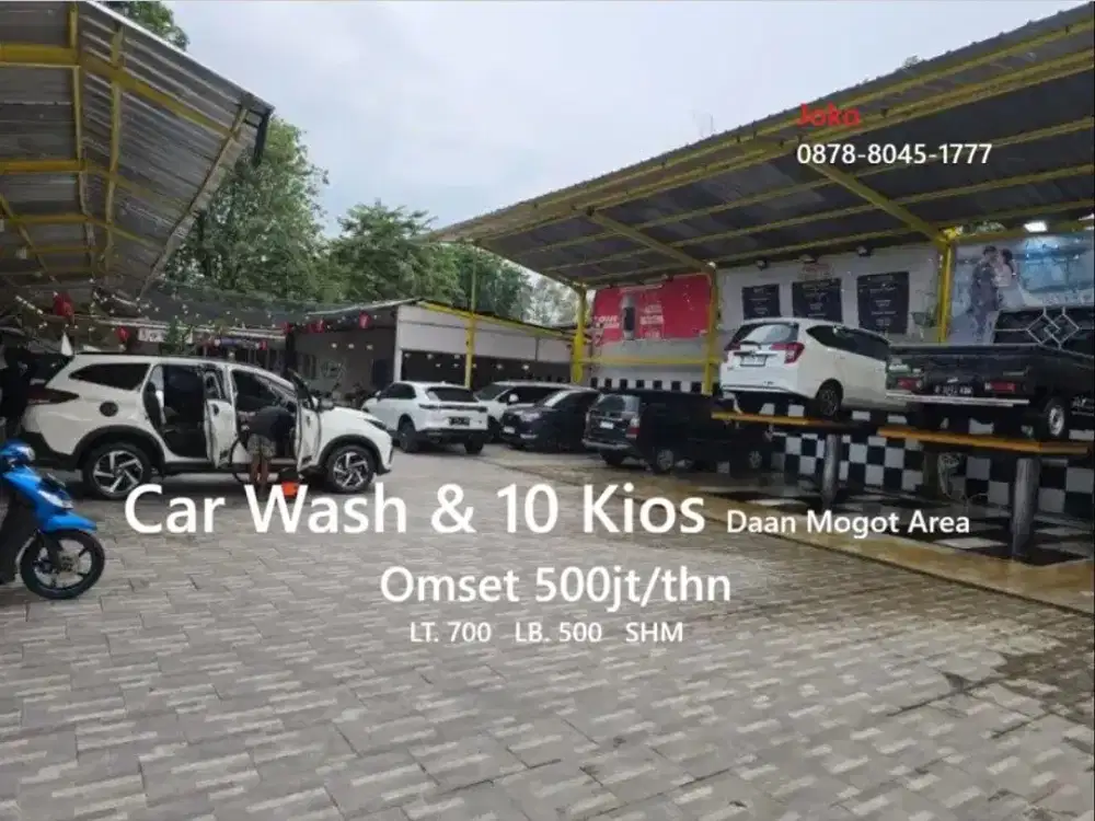 Car Wash dan 10 Kios Omset 500jt/Thn area Jl. Daan Mogot, Jakarta Barat