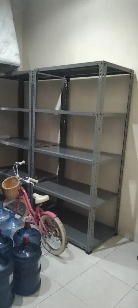 Rak Besi Siku 5 Susun PxLxT 100x60x200 - LIKE NEW BATAL PAKAI.