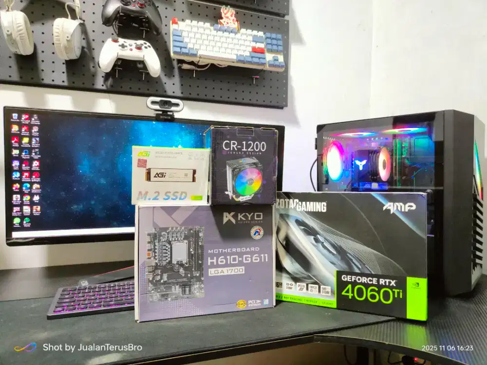 CPU PC ZOTAC GAMING RTX 4060 Ti 16GB INTEL i7 12700 RAM 24GB SSD 500GB