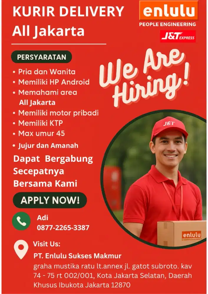 LOWONGAN KERJA KURIR MOTOR J&T express