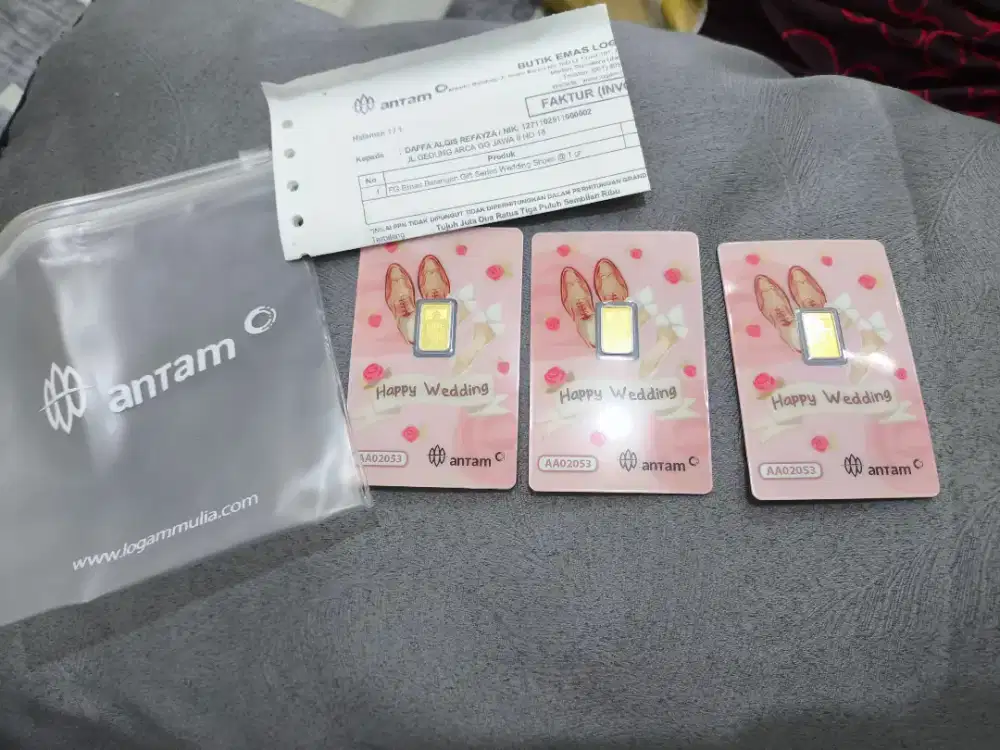Antam 1 Gram Gift Series Wedding 2025, ada 3 Keping