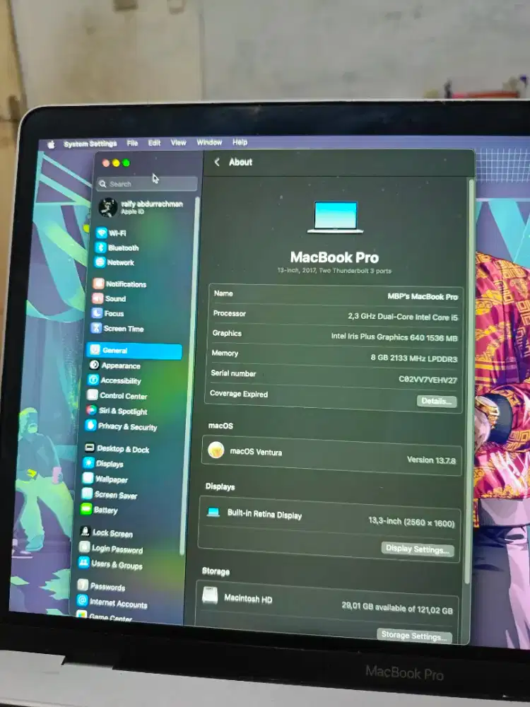 dijual BU!! macbook pro 2017 retina ex ibox 8/128 fullset