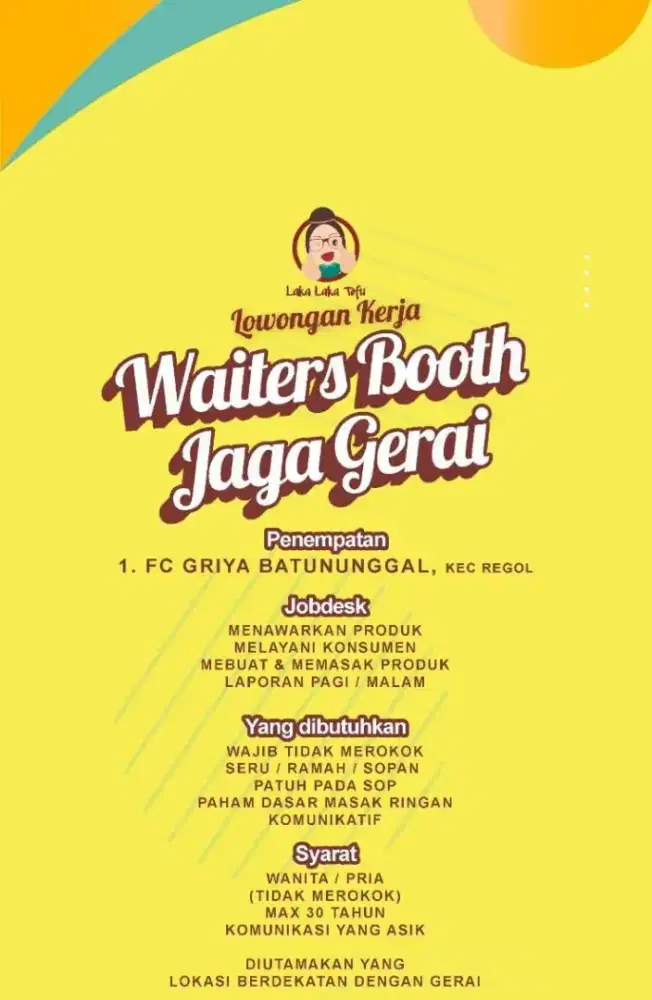 Jaga stand makanan di Griya batununggal