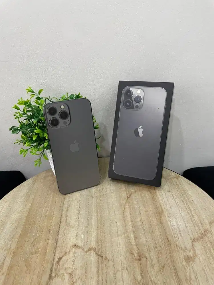 IPhone 13 ProMax 128GB Graphite mulus Fullset BH 100% Sinyal Permanent