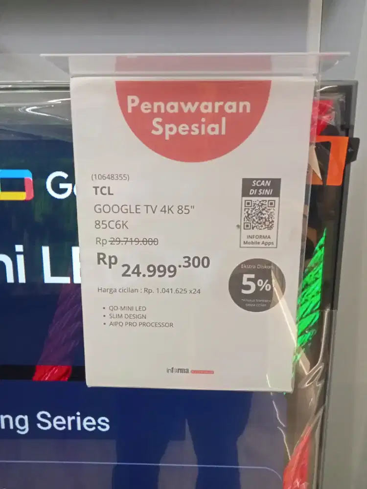 QD MINI LED 85INC TCL