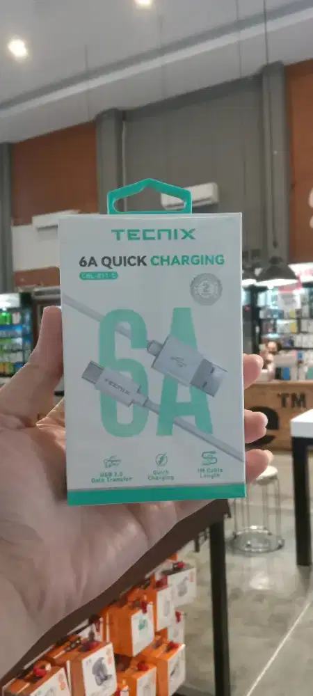 Tecnix CBL-811C Kabel Data Charger USB Type C Quick Charging 6A