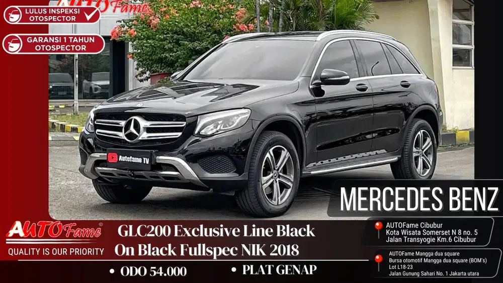 Mercedes Benz GLC200 Exclusive Line Black On Black Fullspec NIK 2018