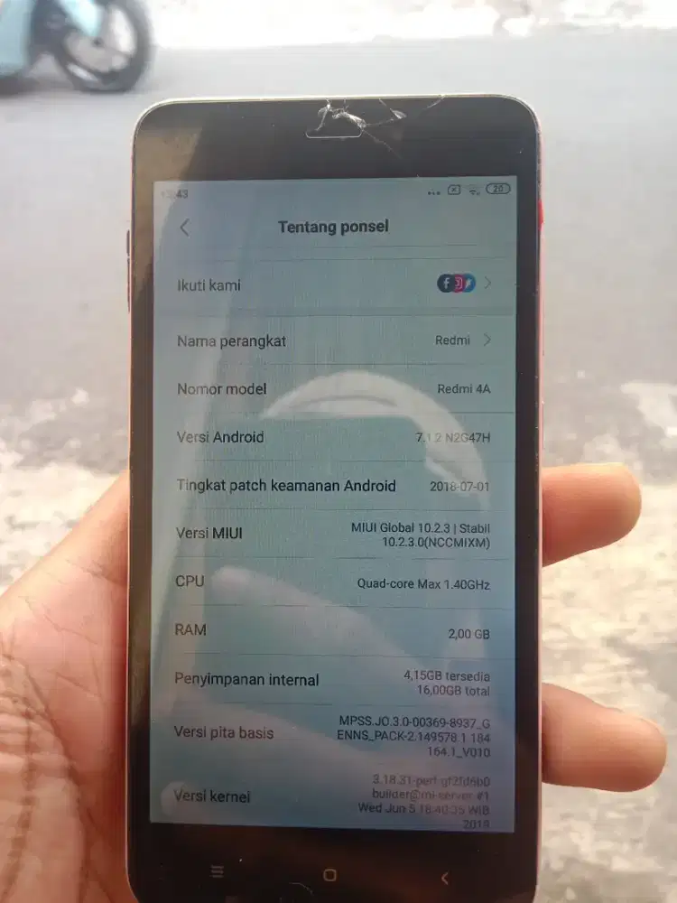 Hp redmi 4A kondisi normal