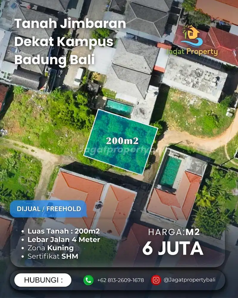 DIJUAL TANAH JIMBARAN - 500 METER DARI RUMAH SAKIT UNIVERSITAS UDAYANA