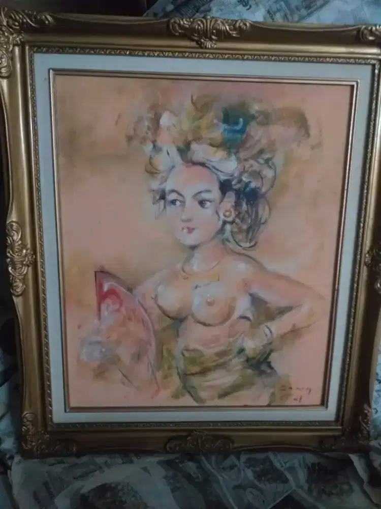 Lukisan lawas gambar gadis