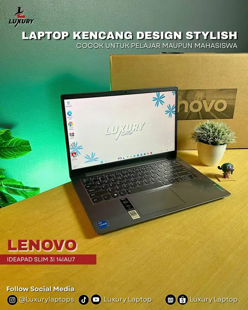 LAPTOP LENOVO IDEAPAD SLIM 3i 14IAU7 CORE I5 SSD RAM JUAL MURAH BU