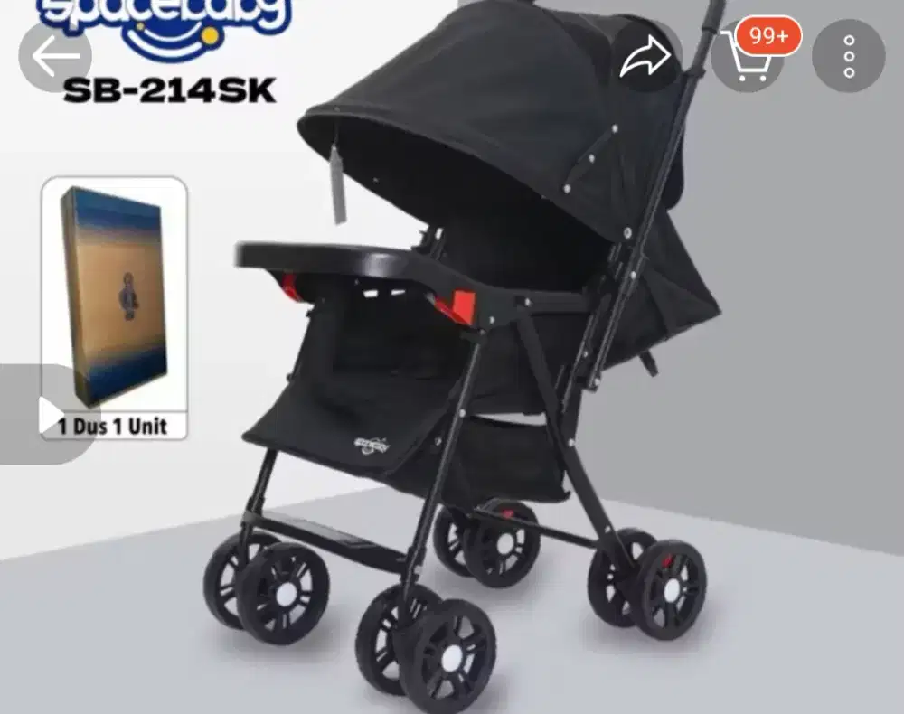 Stroller bayi warna hitam