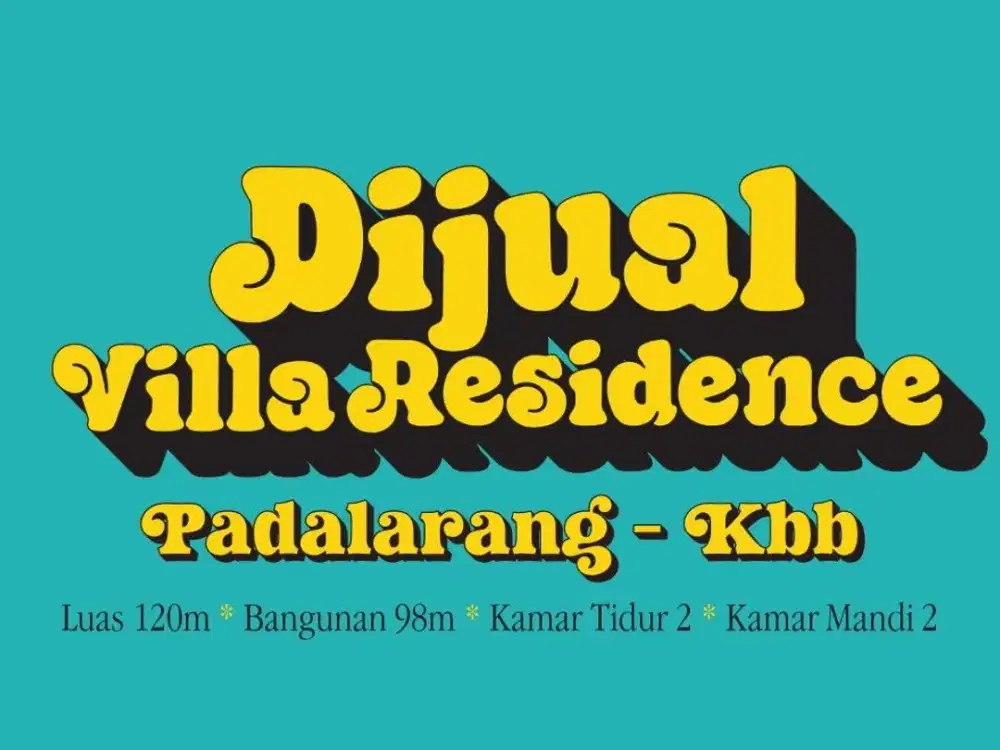 JUAL RUMAH VILLA BARU, PADALARANG, BANDUNG BARAT, KOTA BARU PARAHYANGAN,