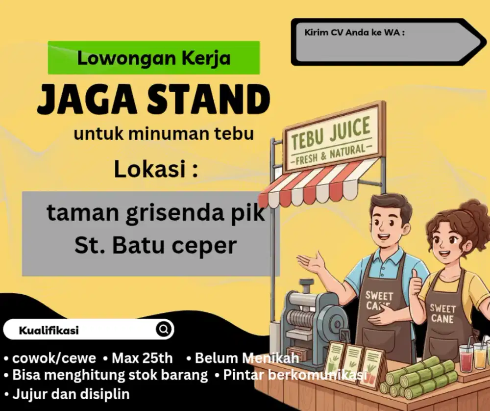 Jaga stand minuman tebu