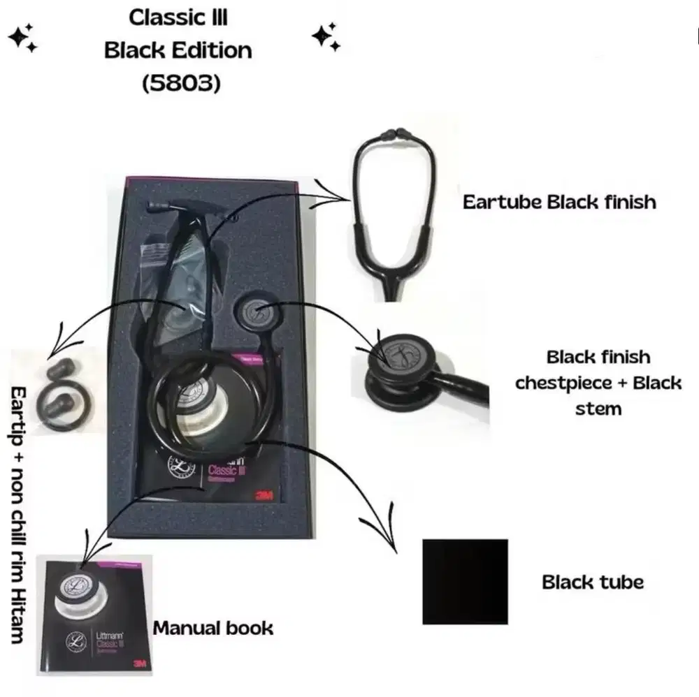 DIJUAL Stetoskop Littman Classic III - Black Edition Baru