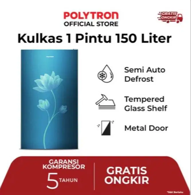Kulkas Polytron Prb 159 150L 1 Pintu Anti Karat