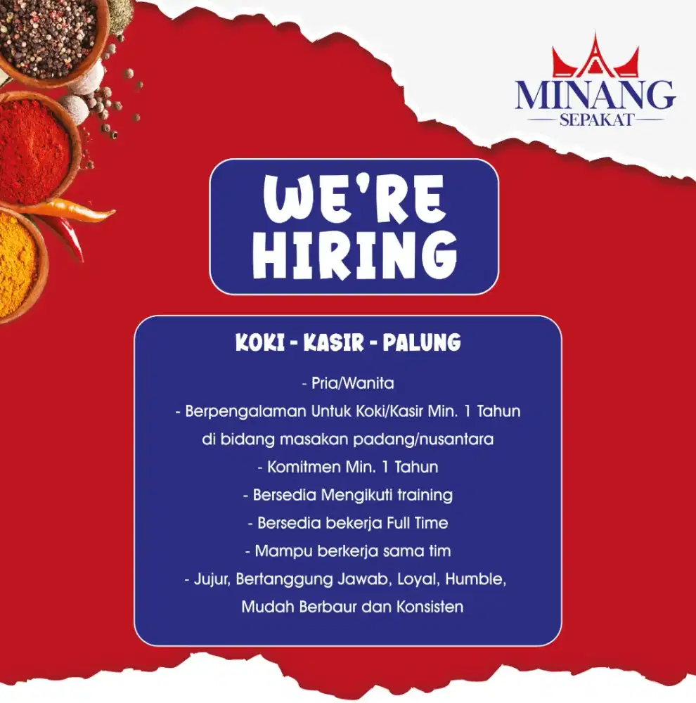 Dibutuhkan berpengalaman