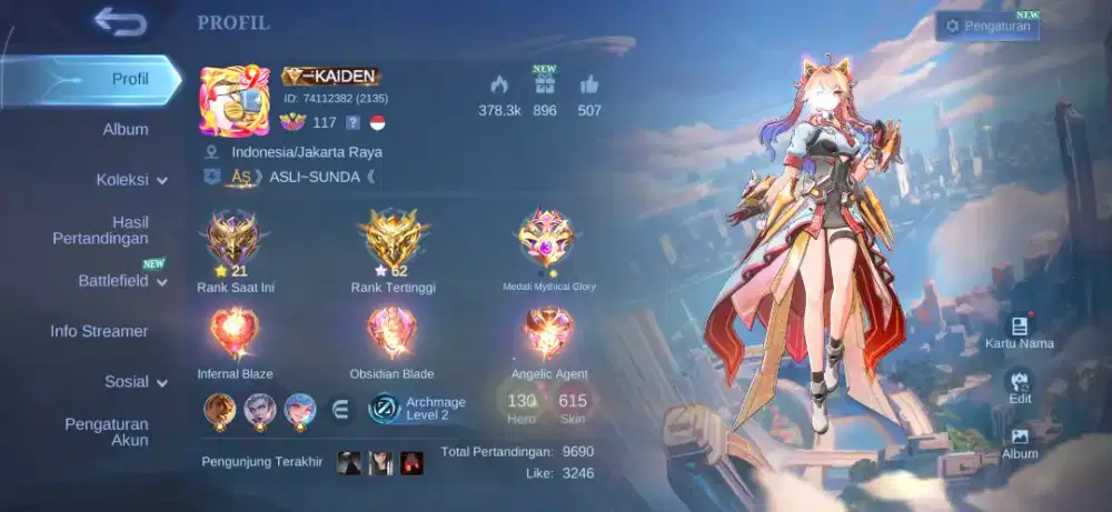 Jual akun mobile legend